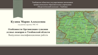 Особенности организации тушения лесных пожаров в Тамбовской области