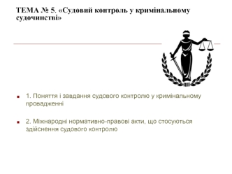 Судовий контроль у кримінальному судочинстві