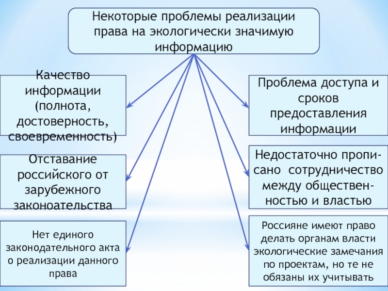 Ответственность за своевременность организации полноту и достоверность. Право граждан на экологически значимую информацию. Проблемы реализации права. Трудности и проблемы реализации права нарушение прав граждан. Проблемы реализации законодательства.