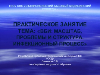 Внутрибольничные инфекции. Масштаб, проблемы и структура. Инфекционный процесс