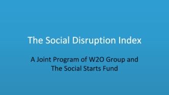 The Social Disruption Index