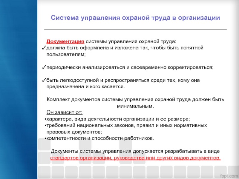 Документ о системе управления охраной труда образец