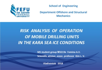 Risk analysis of operation of mobile drilling units in the kara sea ice conditions