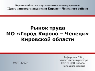 Рынок трудаМО Город Кирово – Чепецк Кировской области