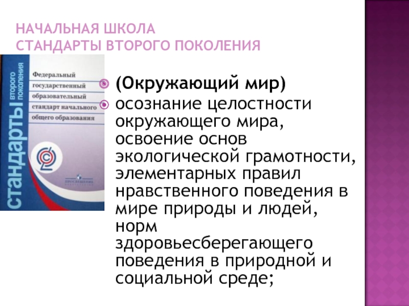 Школа стандарты второго поколения. Стандарты в школе. Освоение основ экологической грамотности.. Освоение основ экологической грамотности в начальной школе. Поколение это окружающий мир.