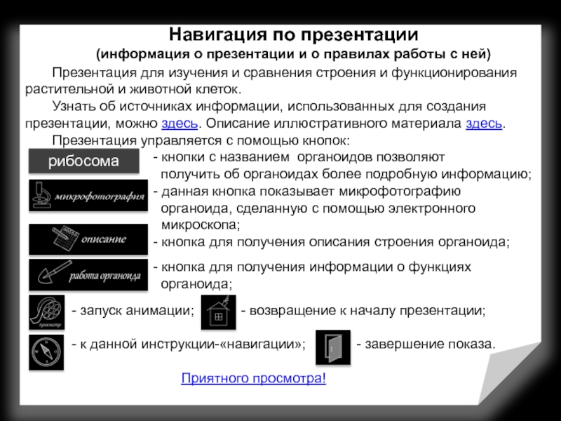 Навигация в презентации это