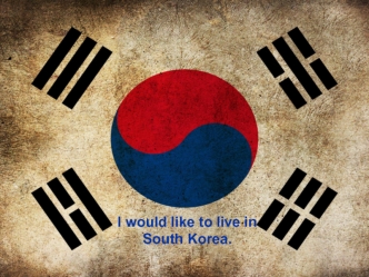 I would like to live in South Korea