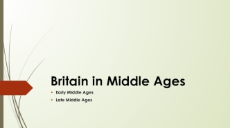 Britain in Middle Ages