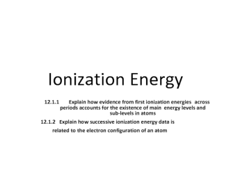 Ionization Energy