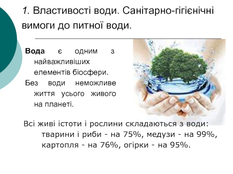 Реферат: Фізіологічне та гігієнічне значення води Гігієнічні вимоги до питної води