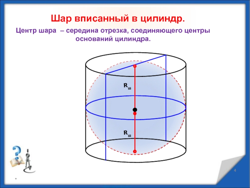 Рисунок шар вписан в цилиндр