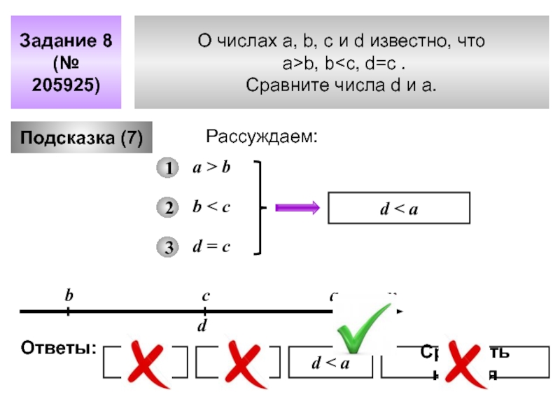 Известно что c d сравните