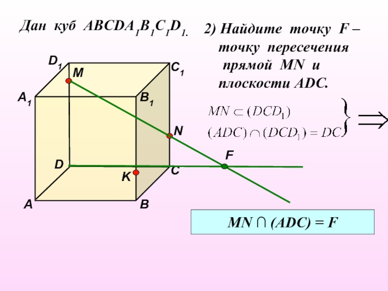 Прямая mn является. Куб авсda1b1c1d1. Прямоугольный параллелепипед авсda1b1c1d1. Найдите точку пересечения прямой и плоскости.