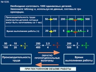 Пропорциональные величины