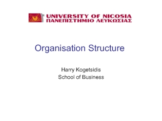 School of Business. Organisation Structure