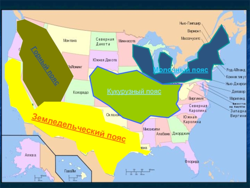 Средний запад карта