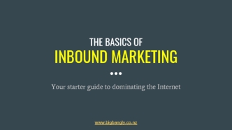 THE BASICS OF
INBOUND MARKETING