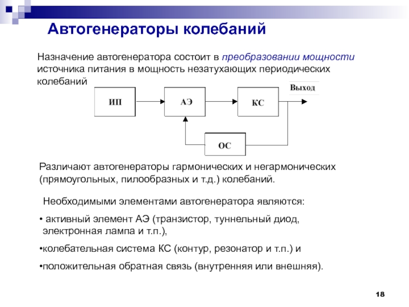 Назначение основных элементов схемы lc автогенератора