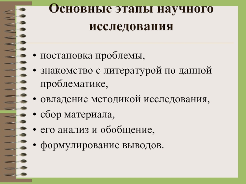 Этапы научного исследования презентация