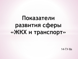 Показатели развития сферы ЖКХ и транспорт