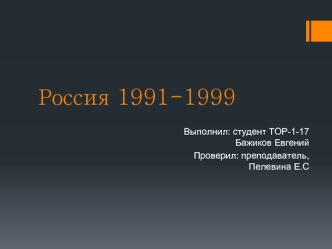 Россия 1991-1999 годы. Экономические реформы. Перераспределение собственности