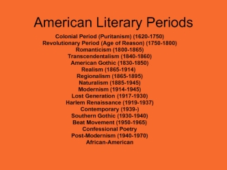 American Literary Periods