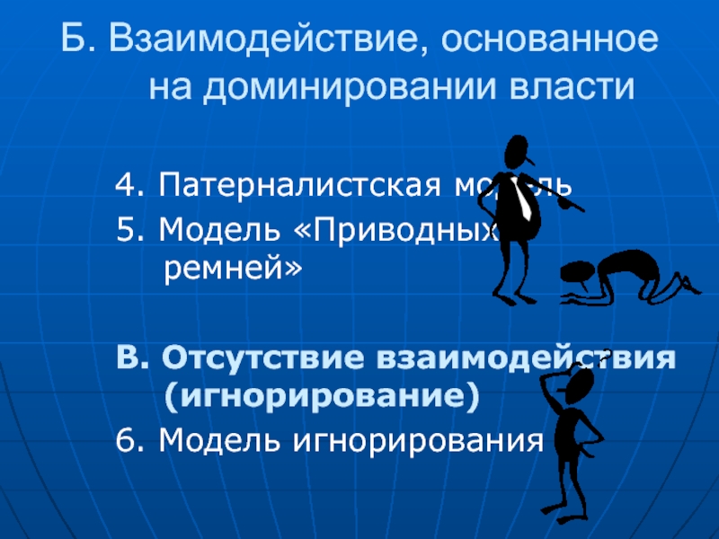 Отсутствие взаимодействия. Патерналистская модель. Негосударственные организации как влияют на власть.