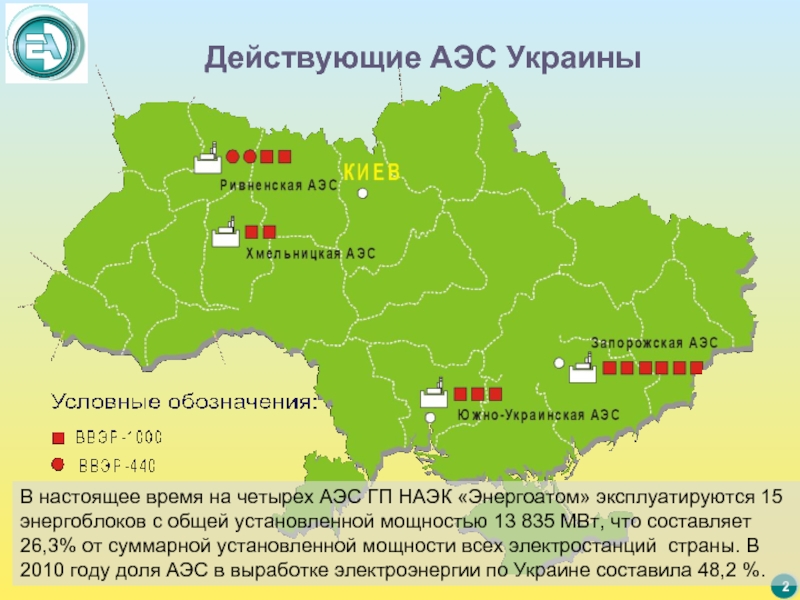 Карта атомных электростанций украины