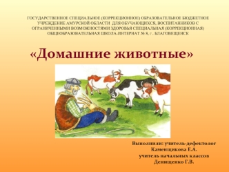 Домашние животные ГОСУДАРСТВЕННОЕ СПЕЦИАЛЬНОЕ (КОРРЕКЦИОННОЕ) ОБРАЗОВАТЕЛЬНОЕ БЮДЖЕТНОЕ УЧРЕЖДЕНИЕ АМУРСКОЙ ОБЛАСТИ ДЛЯ ОБУЧАЮЩИХСЯ, ВОСПИТАННИКОВ С.