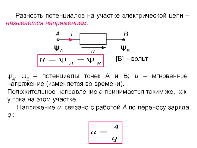 Напряжение на участке