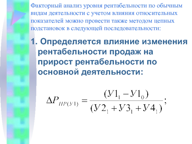 Показатели рентабельности по видам деятельности