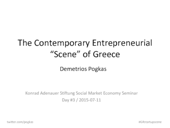 The Contemporary Entrepreneurship Scene of Greece