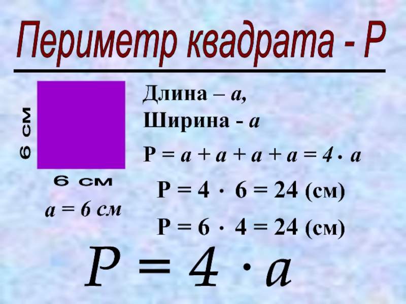 Периметр прямоугольника и квадрата 2 класс презентация