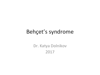 Behçet’s syndrome