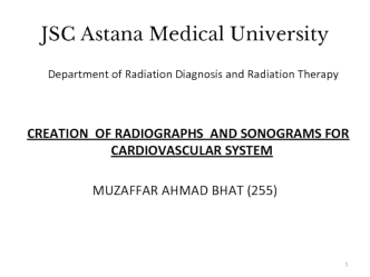 Creation of radiographs and sonograms for cardiovascular system