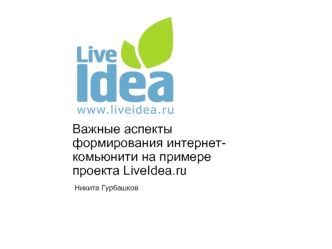 Важные аспекты формирования интернет-комьюнити на примере проекта LiveIdea.ru