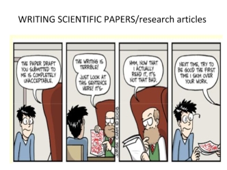Writing scientific papers/research articles