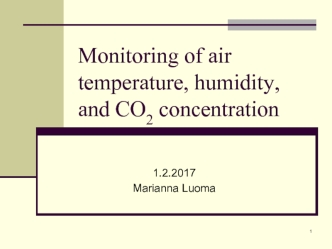 Monitoring of air temperature, humidity, and CO2 concentration