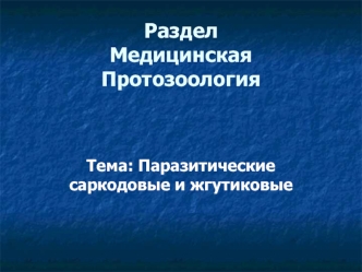 Паразитические саркодовые и жгутиковые