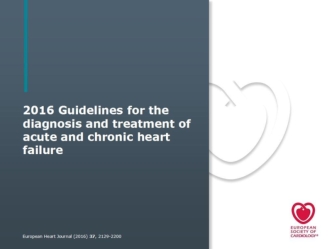 Guidelines for the diagnosis and treatment of acute and chronic heart failure