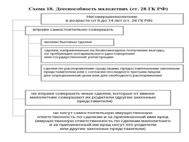 Дееспособность несовершеннолетних план егэ