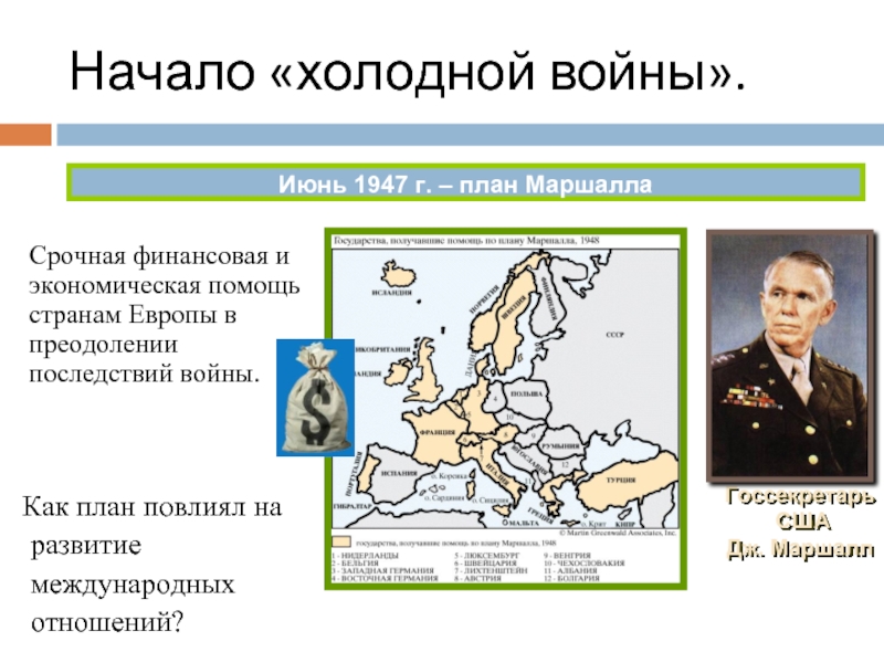 Послевоенные изменения во внешнеполитическом курсе сша план дж маршалла создание нато