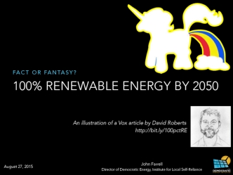 100% Renewable Energy by 2050: Fact or Fantasy