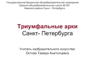 Триумфальные аркиСанкт- Петербурга