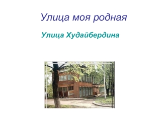 Улица моя родная. Улица Худайбердина