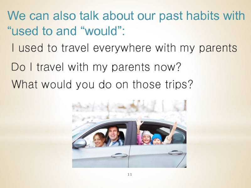 We can also talk about our past habits with “used to and
