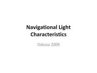 Navigational light characteristics
