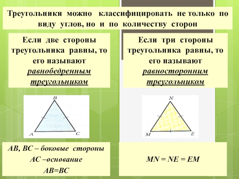 Число сторон треугольника. Классификация треугольников по сторонам и углам. Треугольники можно классифицировать. Треугольники можно классифицировать по виду их. Классификация равнобедренного треугольника.