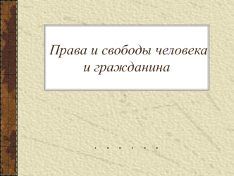 Права и свободы человека и гражданина