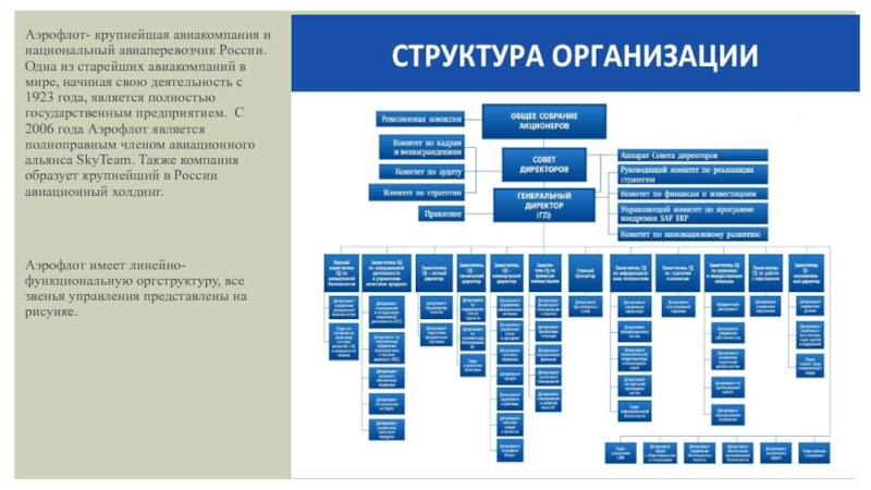 Структура авиакомпании схема